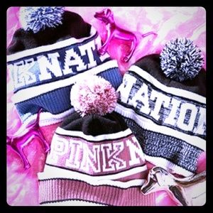 NWT Black Pink Nation Beanie